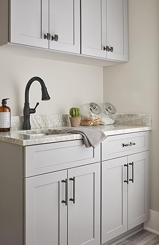 Miniatura 6 de Amerock  Pomo de gabinete  Negro mate  1-12 pulgadas (1.496 in) de longitud  Davenport  paquete de 1 unidad  Pomo de cajón  Herrajes para gabinete