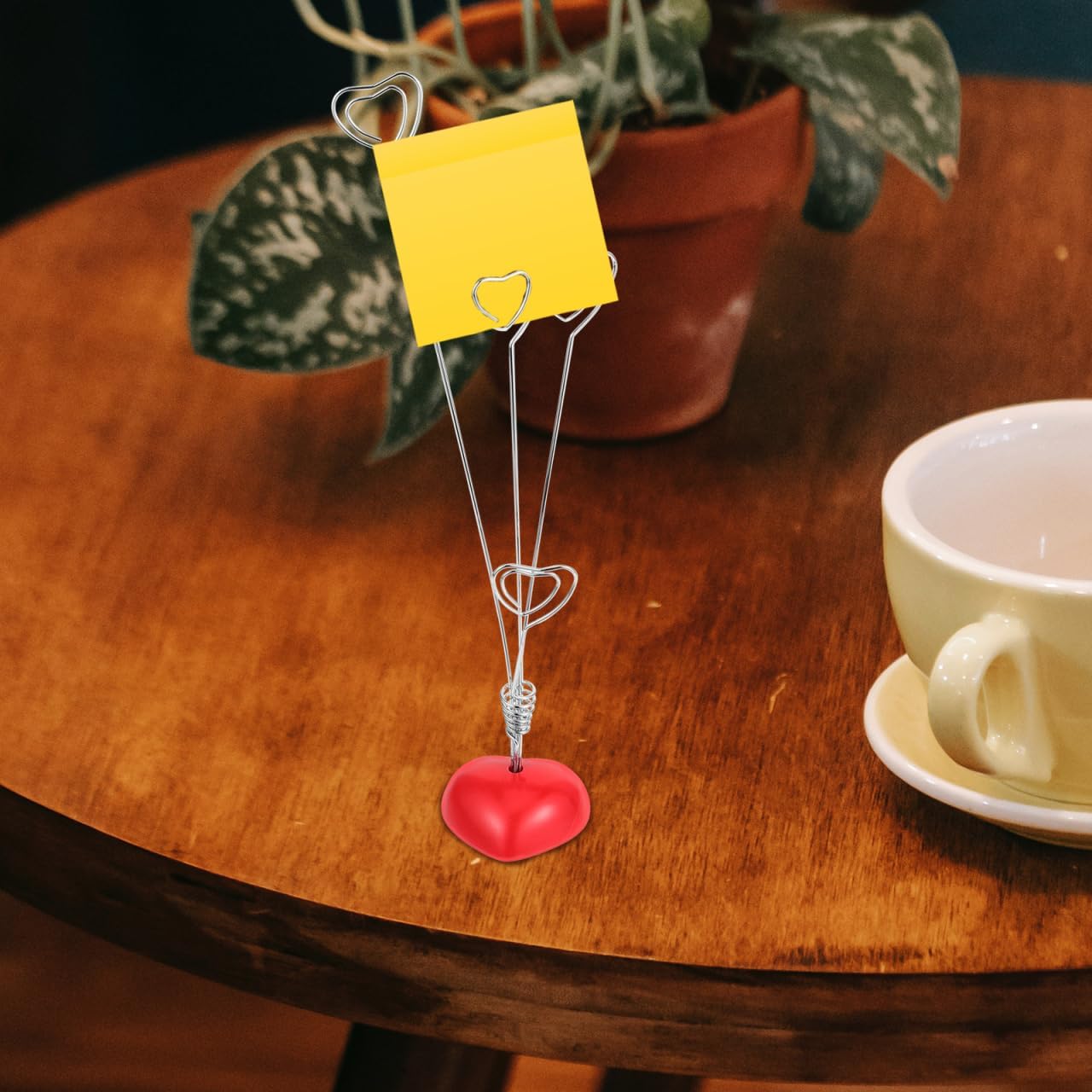 NOLITOY Heart Shaped Photo Clip: Table Number Stand with Heart Shape for Card Memo Note Picture - Tree Place Cards Holder for Wedding Birthday Party