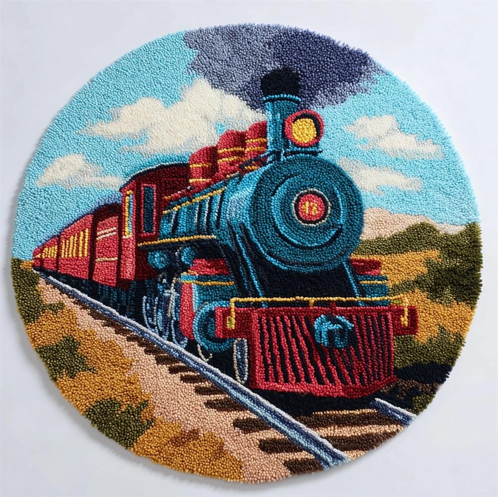 kitphoenix Latch Hook Set Vintage Steam Train