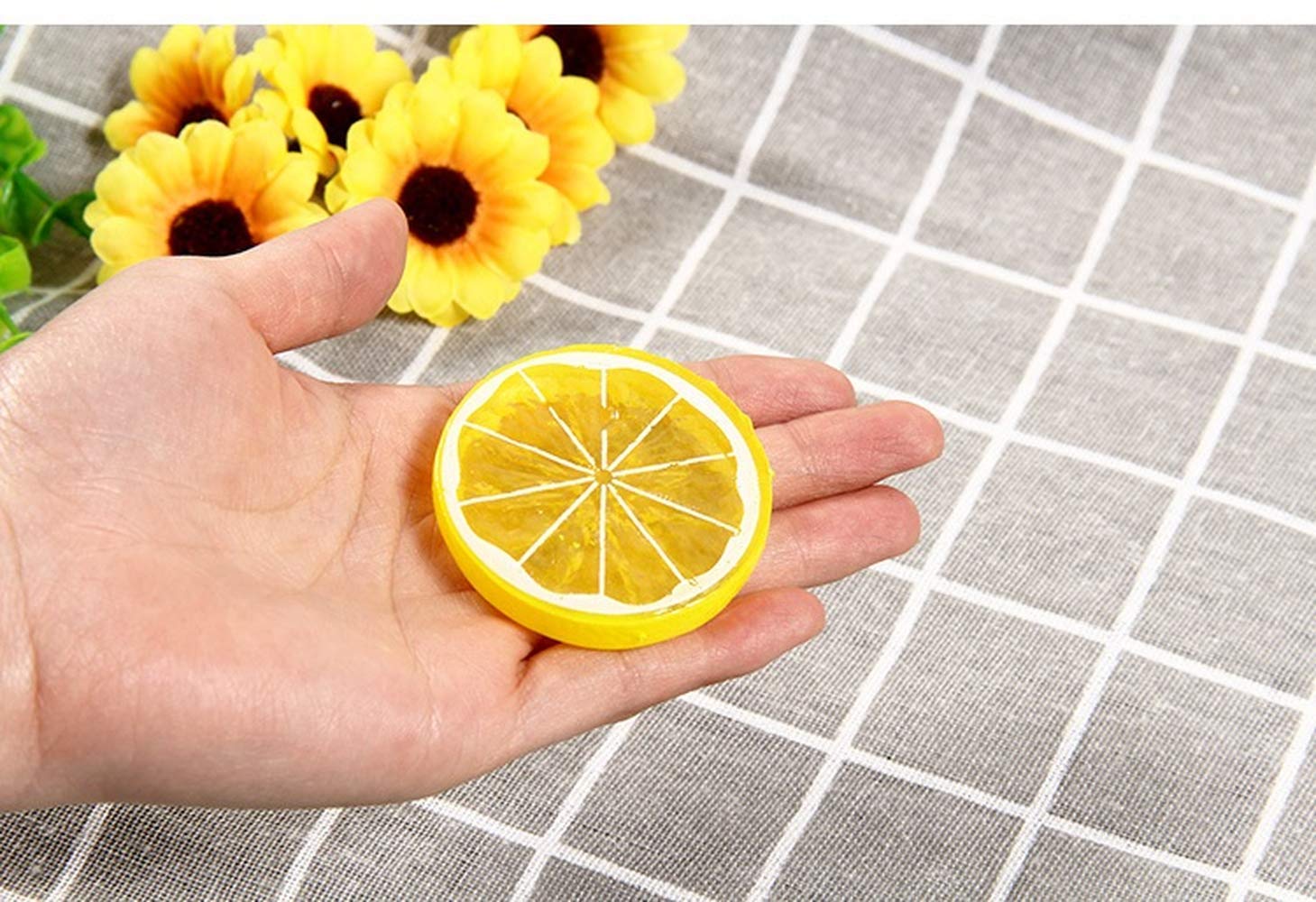 100 Tranches De Citron Artificiel - 2 Tailles (5 Cm & 4 Cm), Plastique Jaune Réaliste - Décoration Fête, Mariage, Cuisine