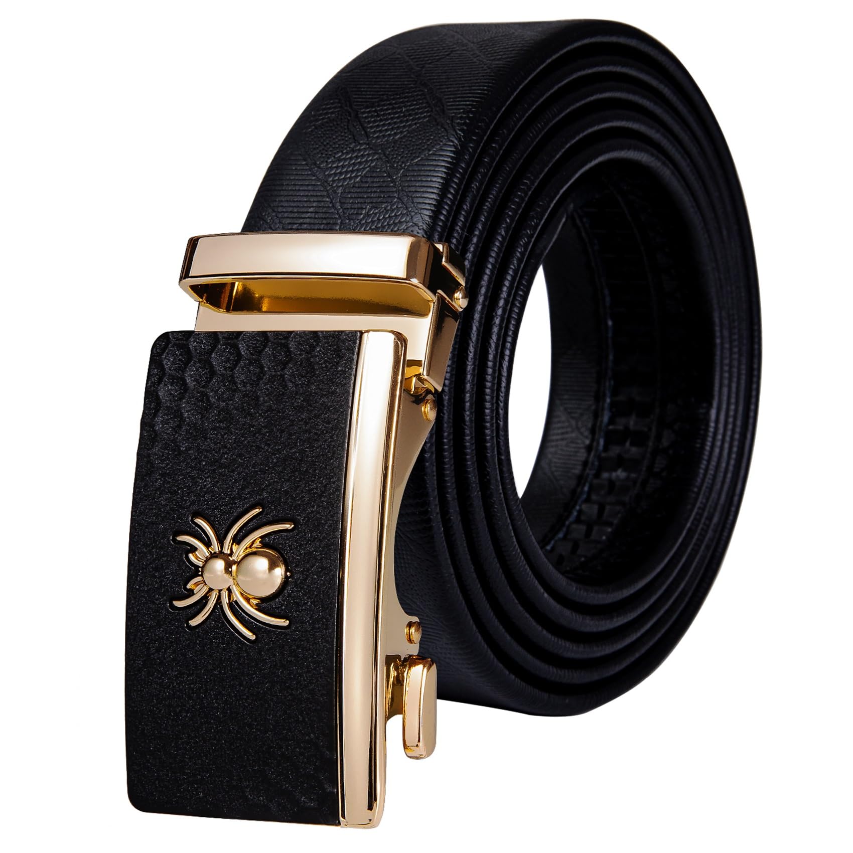 Barry Wang Mens Belts Leather Ratchet Automatic Buckle Slide Click 1 3 8 Designer Dress Fashion Classic Casual