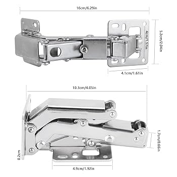 4 Cerniere Per Mobili Cucina Ad Ampia Apertura 170° - Cerniere Nascoste Con Smorzamento Per Ante Armadi