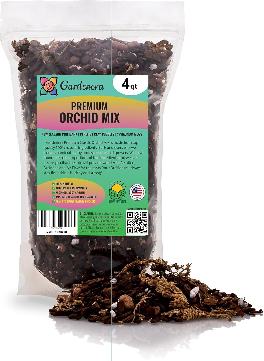Organic PREMIUM Orchid Soil Mix by Gardenera Hand Mixed