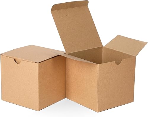 Miniatura 9 de SHIPKEY 10 cajas de regalo doradas con tapas, cajas de regalo de 4 x 4 x 4 pulgadas, cajas cuadradas para cumpleaños, día de Pascua, baby shower y