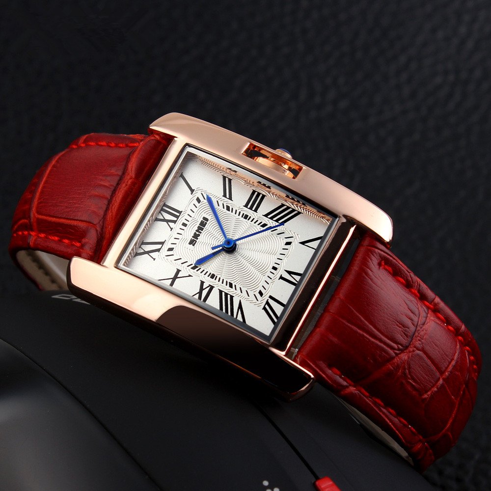 Orologio Da Polso Uomo Donna Quadrante Rettangolare – Modello Quarzo WHQL006, Cinturino In Pelle