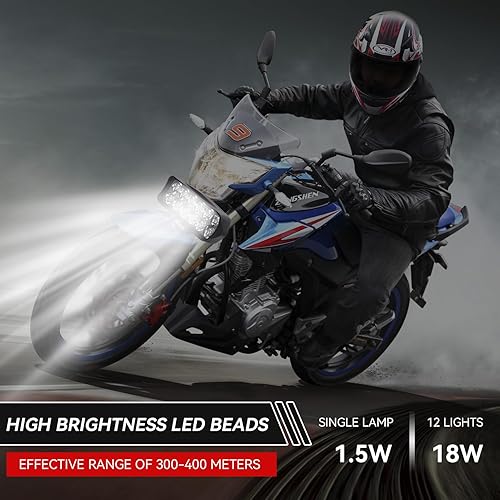 Miniatura 9 de Luz LED para motocicleta, luz universal de alto brillo 12 V-80 V, triciclo eléctrico, luz de conversión de faros delanteros para motocicleta,