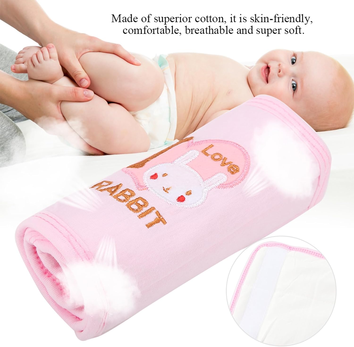 Yctze Soft Cotton Baby Infant Abdominal Cover, Warming Belly Wrap for Brustwickel, Cute Crop Design, Keeps Baby Warm and Cozy ()