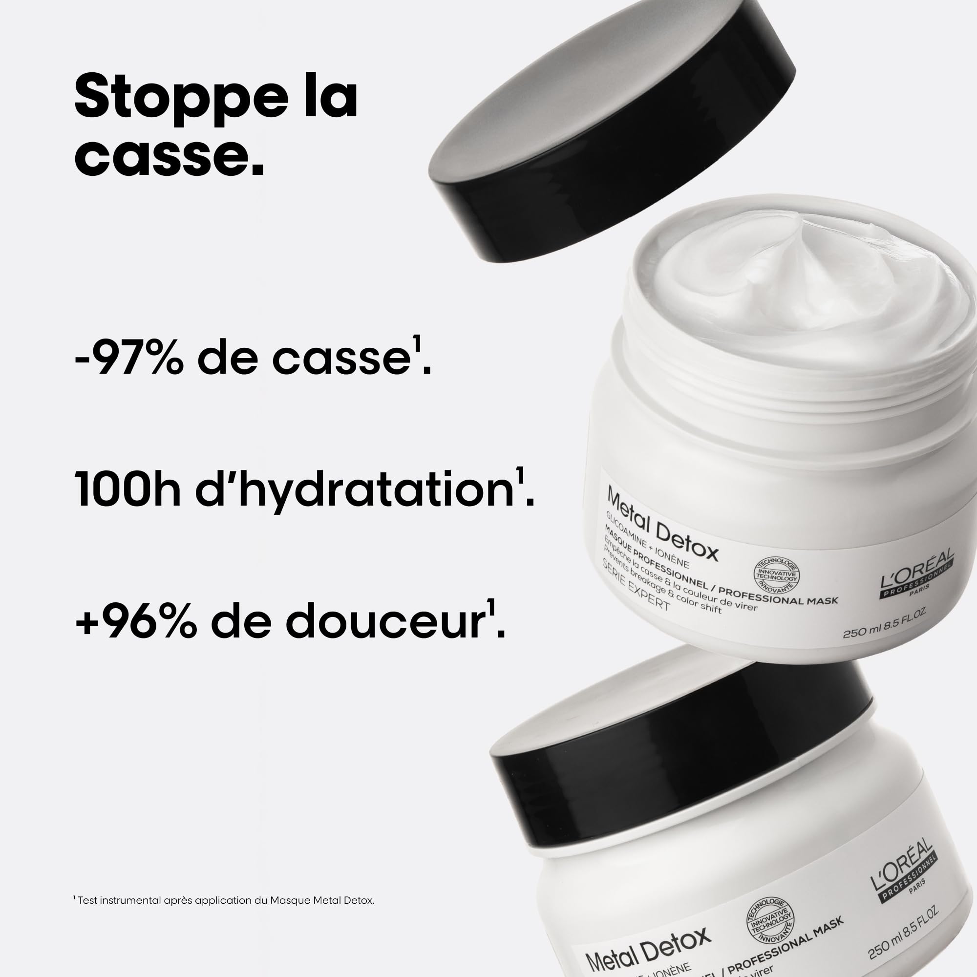 L'OREAL PROFESSIONNEL - Metal Detox - Cheveux Secs et Abîmés, Raides à Bouclés, Naturels à Colorés - Sans Sulfate - Anti-Casse - +67% de Nutrition - 2x Plus de Brillance
