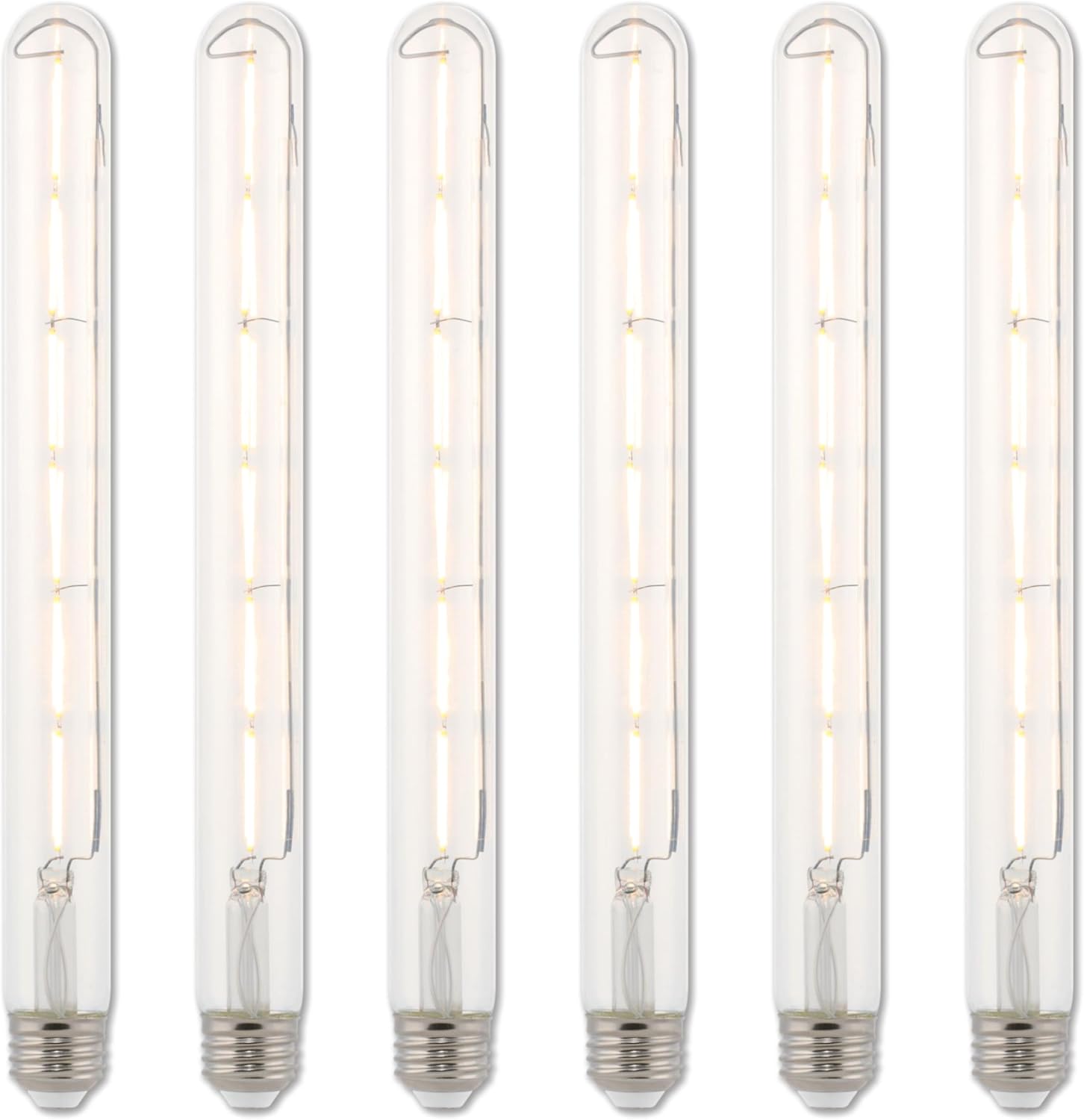 Westinghouse 4518820 6.5 Watt (75 Watt Equivalent) T9 Dimmable Clear Filament LED Light Bulb, Medium Base, 6 Pack