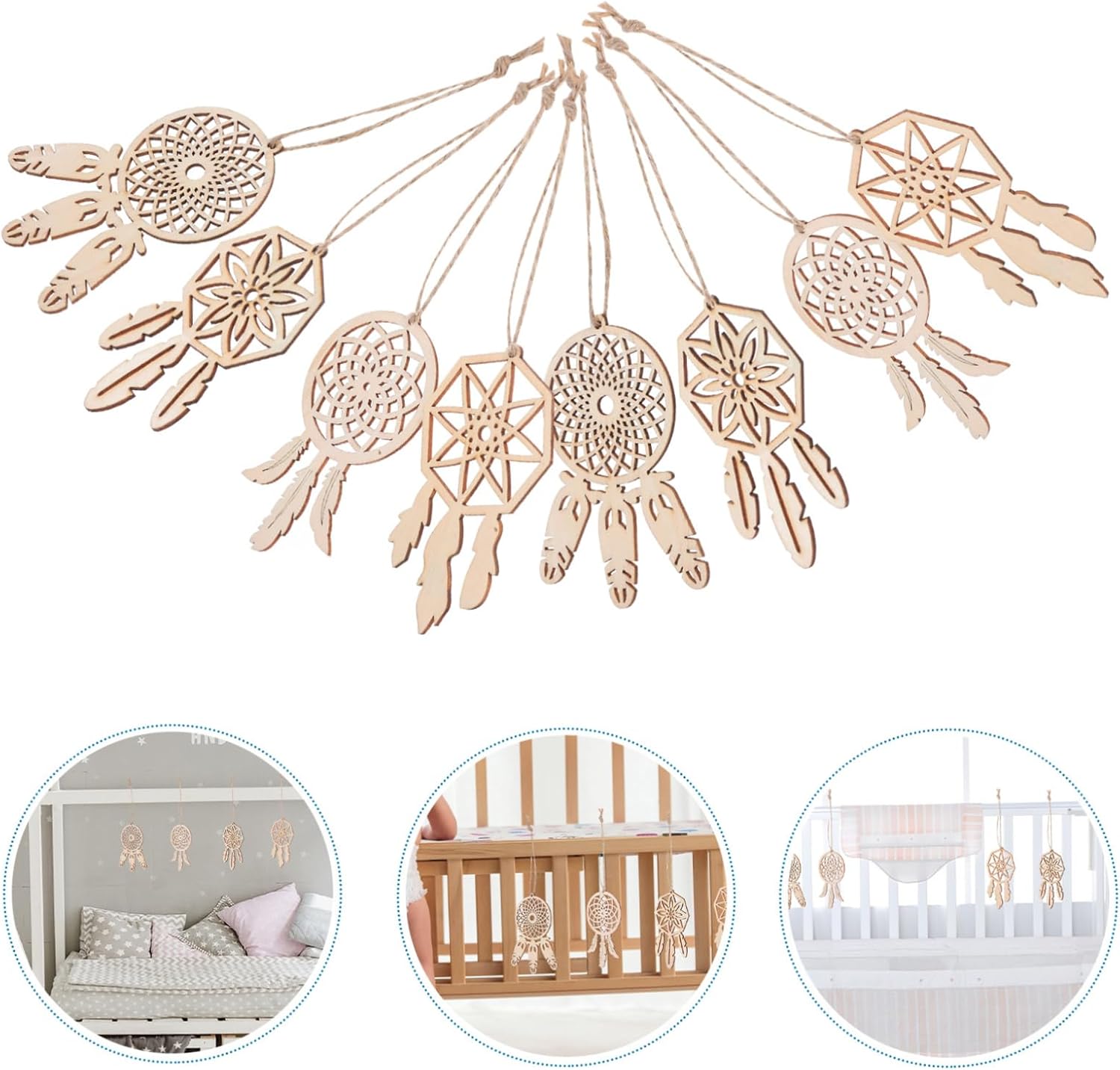 IMIKEYA 40pcs Unique Dream Catcher Pendants Wooden Decor Wall Hanging Adorns for Home