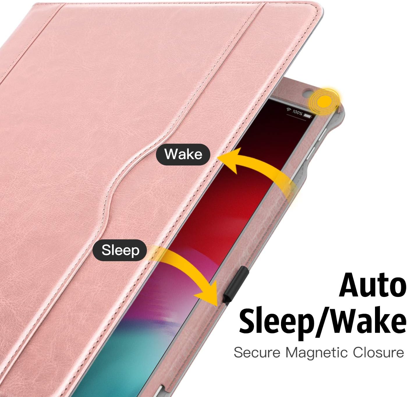 MoKo Case Fit New iPad Air (3rd Generation) 10.5" 2019/iPad Pro 10.5 2017 - Slim Folding Stand Folio Cover Case with Auto Wake/Sleep and Document Card Slots, Multiple Viewing Angles - Rose Gold