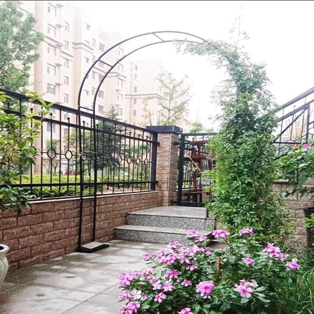Bardzo szeroki łuk ogrodowy 300, 350 cm wysokości, pergola, krata, do roślin pnących, róż i winogron, stylowa czarno-zielona altana na wesela, szer. 2,4 m x wys. 2,2 m