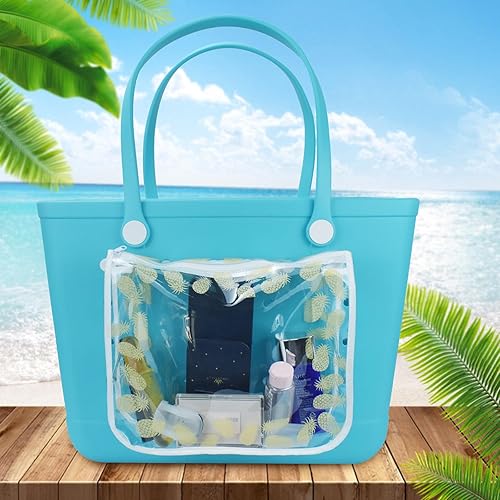 Miniatura 3 de Chokoter Bolsa de inserción para bolsa de playa, 2 paquetes de bolsas interiores para accesorios de bolsa de playa, bolsas impermeables con