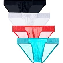 WINDAY Men Briefs Lace Silk Low Rise Bikini Briefs and Breathable Underwear