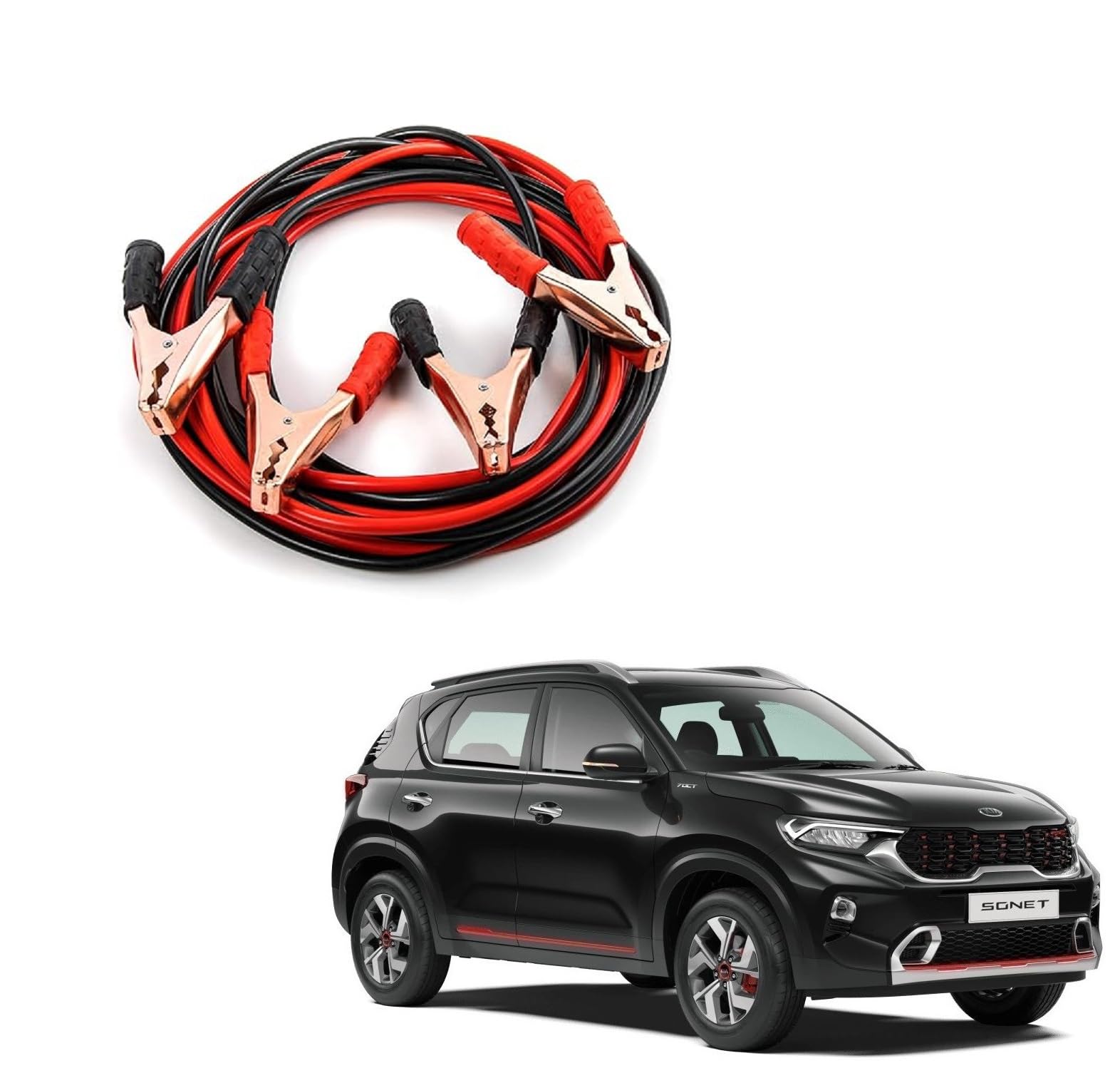Kozdiko Heavy Duty Auto Jumper Cable Battery Booster Wire Clamp with Alligator Wire Emergency Car Battery Charging Booster Cables Compatibile with Kia Sonet-image-46