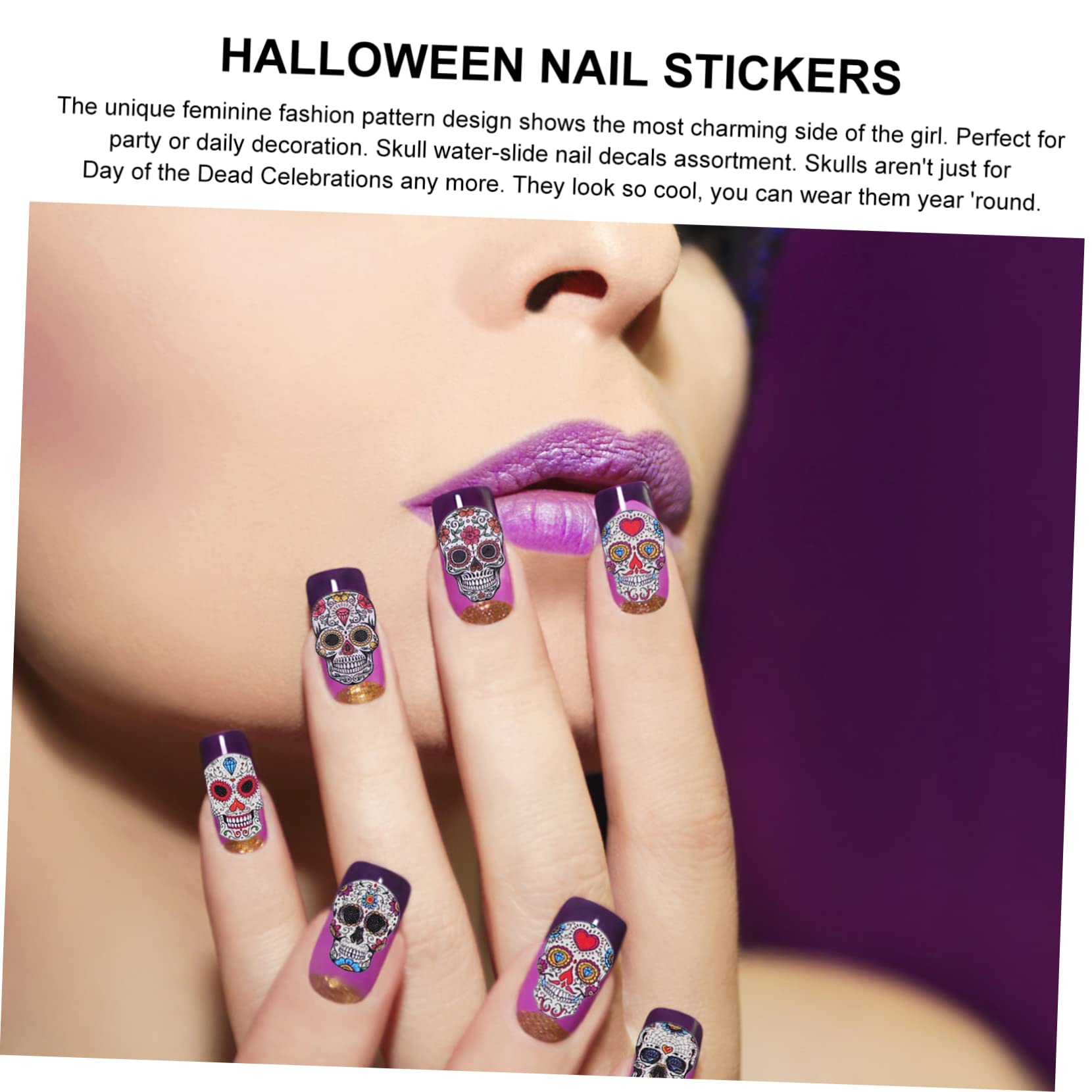 Healvian 4 Set Adesivi Unghie Halloween Stickers Autoadesivi Con Per Nail Art Decorazioni Per Manicure E Per Feste E Domestico 10 Fogli*4