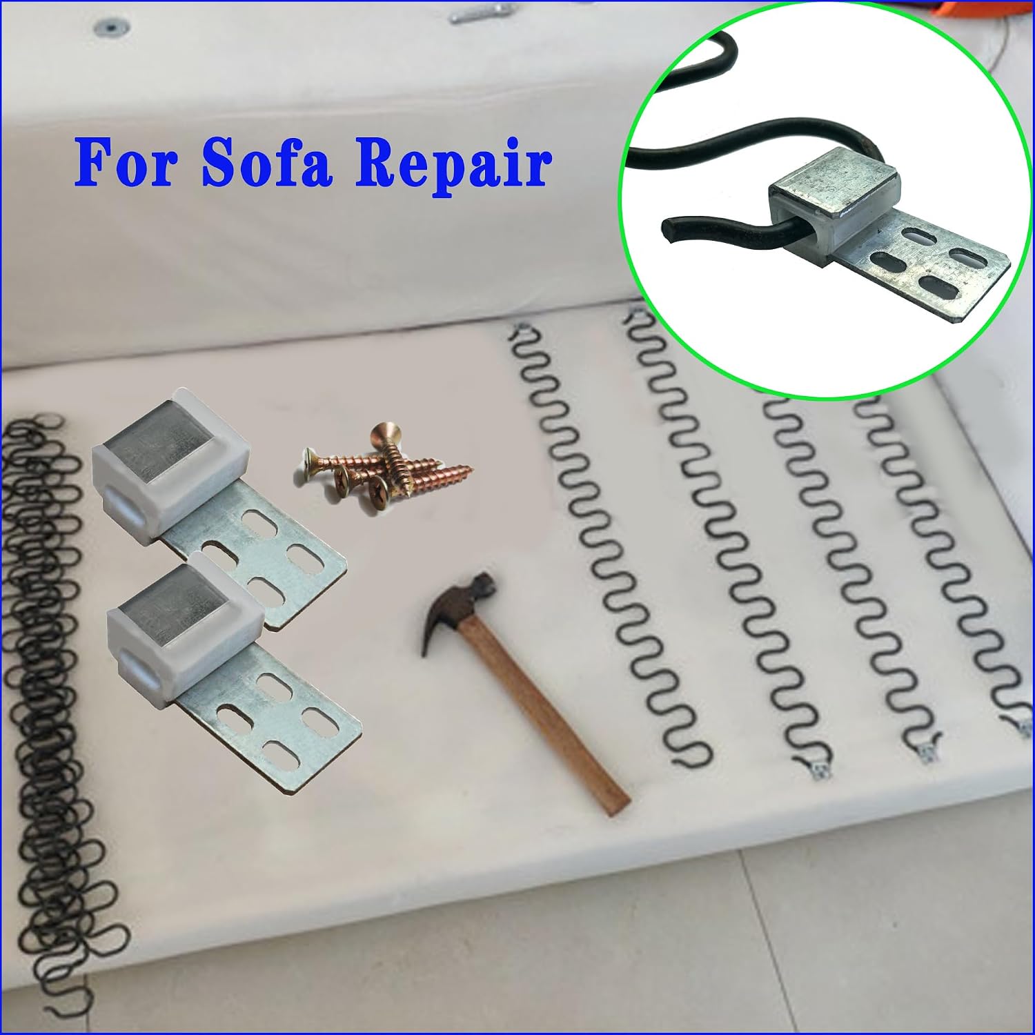 20 Packs Thick Couch Spring Clips,with screws, Upholstery Clips for Furniture Spring Clips, Ek Clips Sofa Chair Zig zag Furniture Spring Repair ， S Clips Zig Zag Spring Clip, Sofa Chair Spring Repair