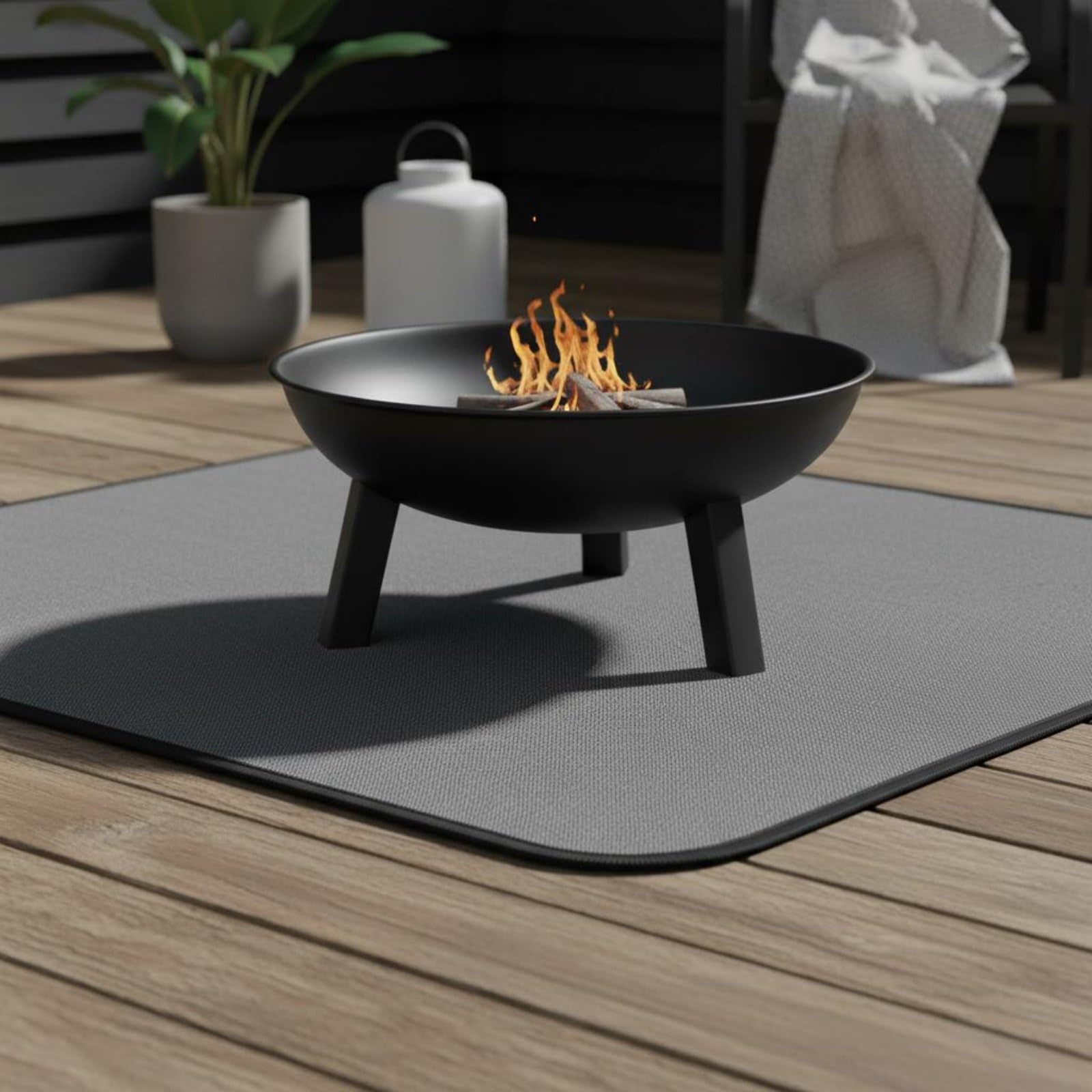 Outdoor Grill Pad Feuerfeste Grillmatte Schutzmatte Bodenmatte Funkenmatte mit Silikonbeschichtung Und Glasfaser für Schutz vor Hitze Kohlen Und Fett, 60 40Zoll