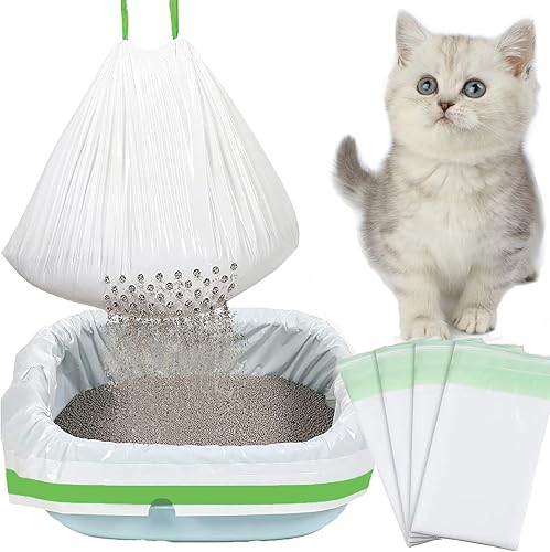 Lot de 21 sacs à litière pour chat, 94 x 45,7 cm, très résistants et autonettoya