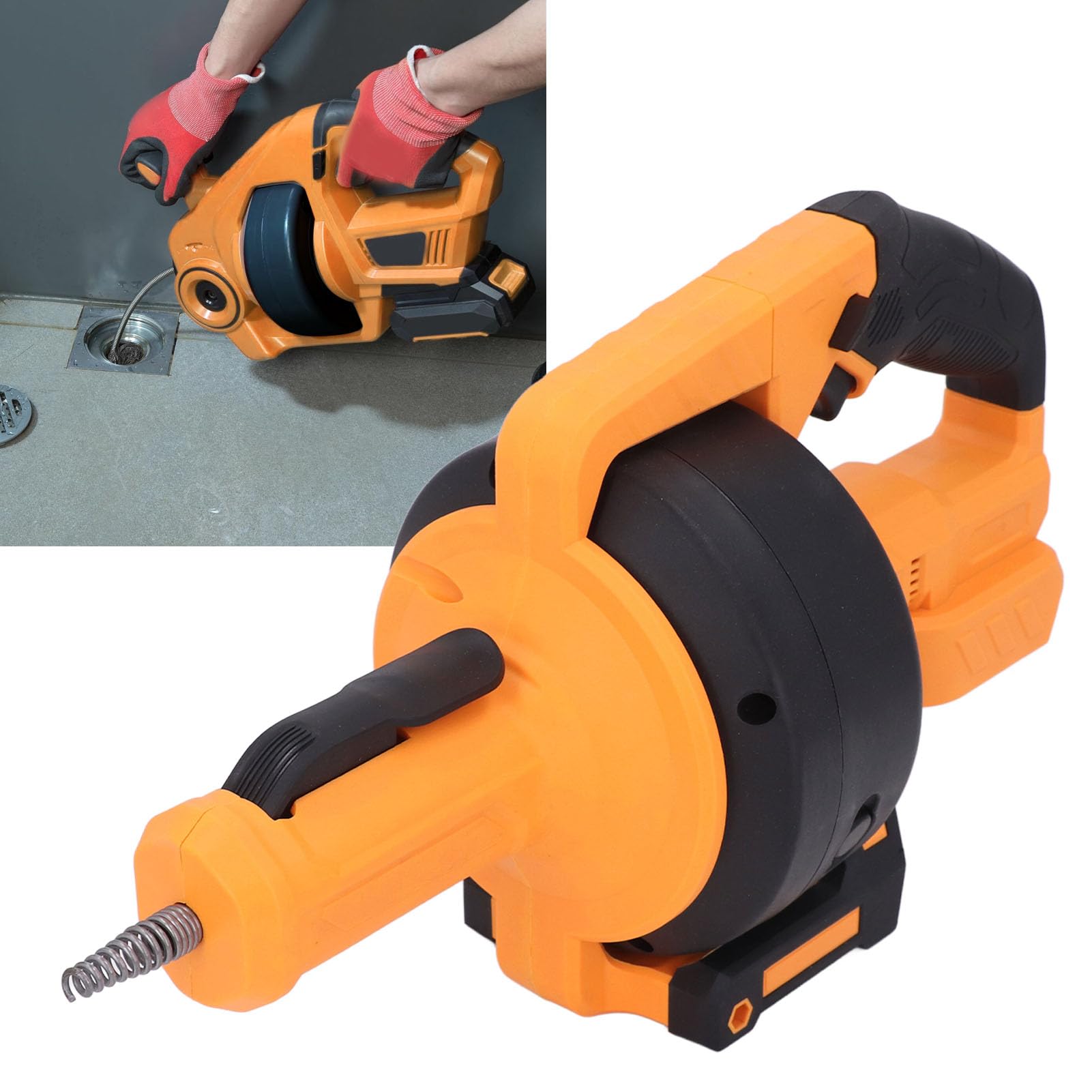 Cordless Electric Drain Auger, Auto Feed Snake Drain Clog Remover for Unclogging Toilet, Sewer, Bathroom, Sink Drain Pipes 3/4in-2in, Plumbing Snake Drain Hair Removal Tool