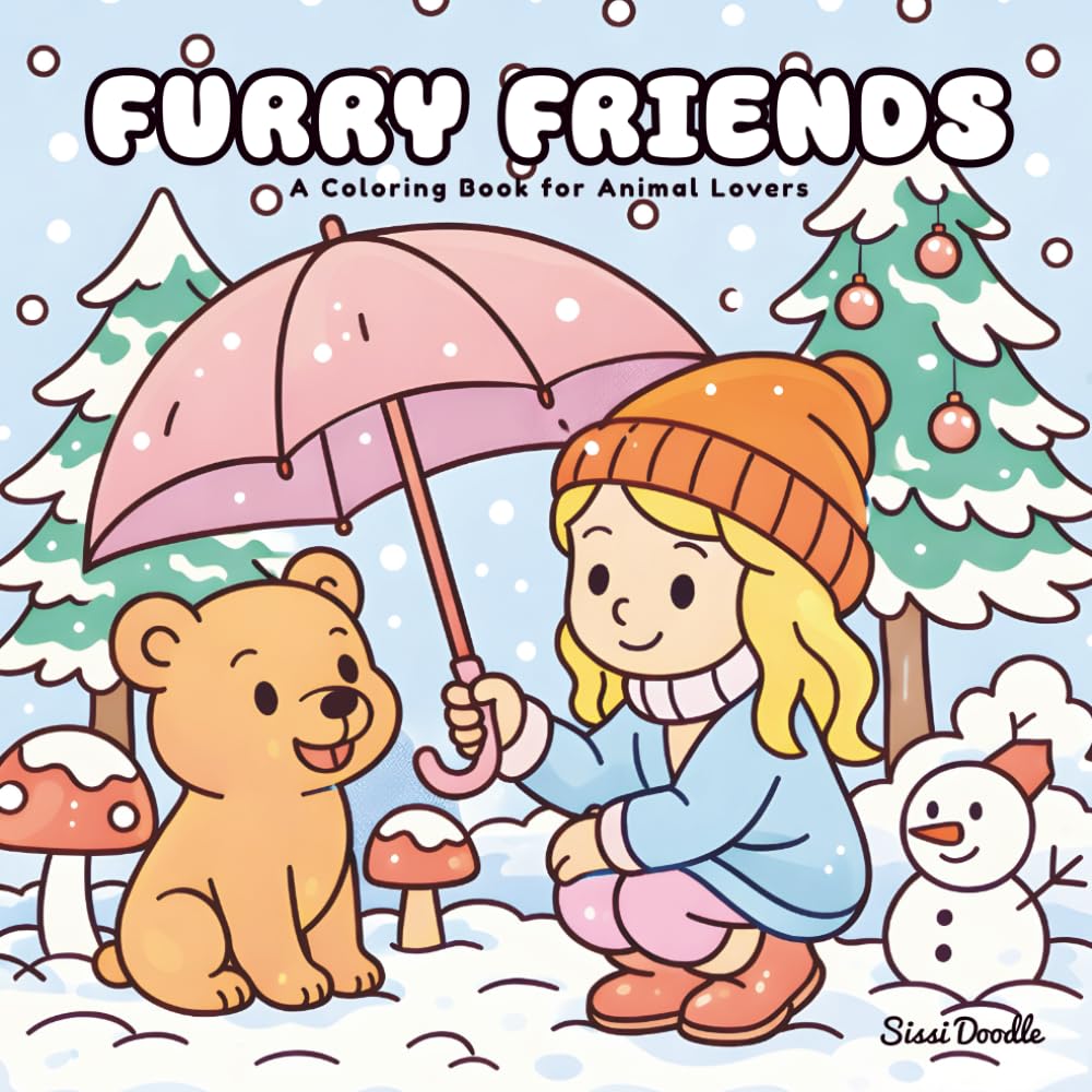 Furry Friends: Cozy & Supercute Colouring Book for Animal Lovers, minimalist style ( Sissi Doodle ) (Simple Magic Coloring ( 7 books))