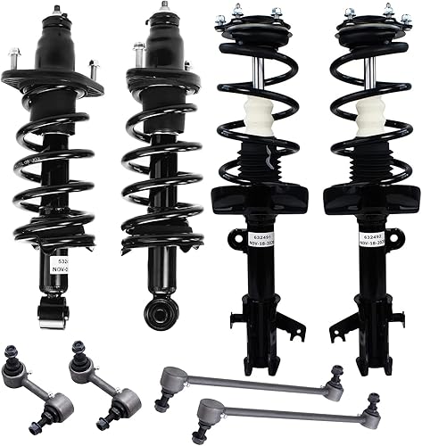 Detroit Axle - Kit de 8 puntales para Honda CR-V 2007-2011 completo 4 amortiguadores listos de instalación rápida con conjunto de resorte