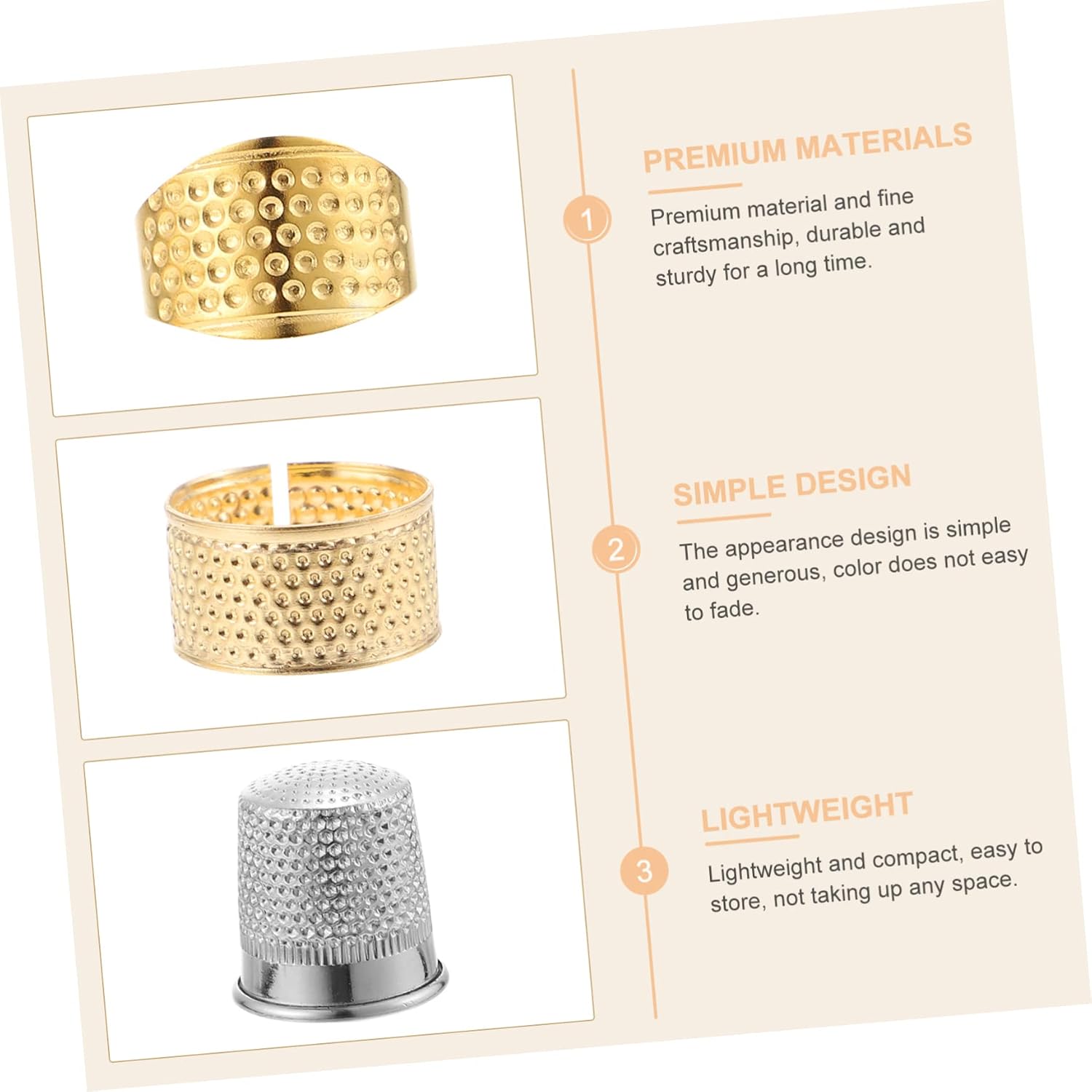 Operitacx 15pcs Sewing Thimble Vintage Crochet Finger Protector DIY Embroidery Thimble Thumb for Hand Sewing