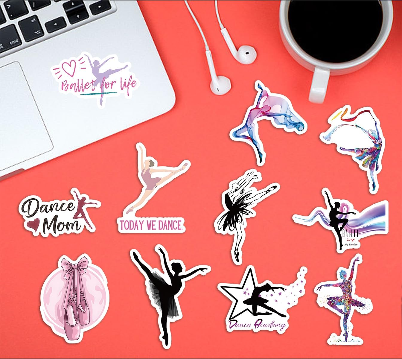 100Pcs Dancing Stickers, Waterproof Vinyl Decals for Water Bottle image 3