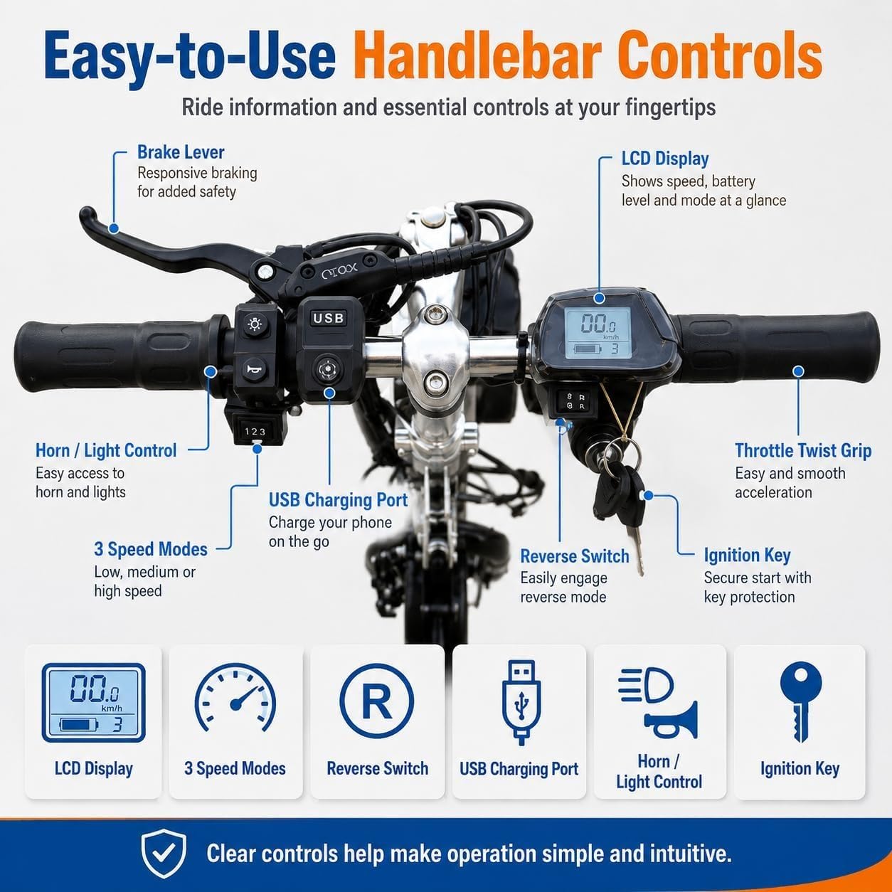 Kit De Conversión a Silla De Ruedas Eléctrica De 500 W, Batería De 17 Ah Y 48 V Con Autonomía De 80 Km, 3 Velocidades Ajustables, Pantalla Lcd, Para Conversión De Silla De Ruedas Manual a Eléctrica(B)