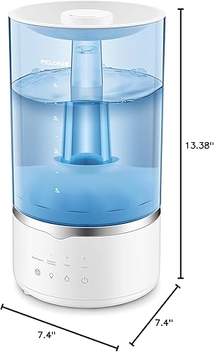Miniatura 9 de Pelonis Humidificadores de niebla cálida y fría para dormitorio, habitación grande, hogar y bebé, humidificador ultrasónico de niebla fría y cálida