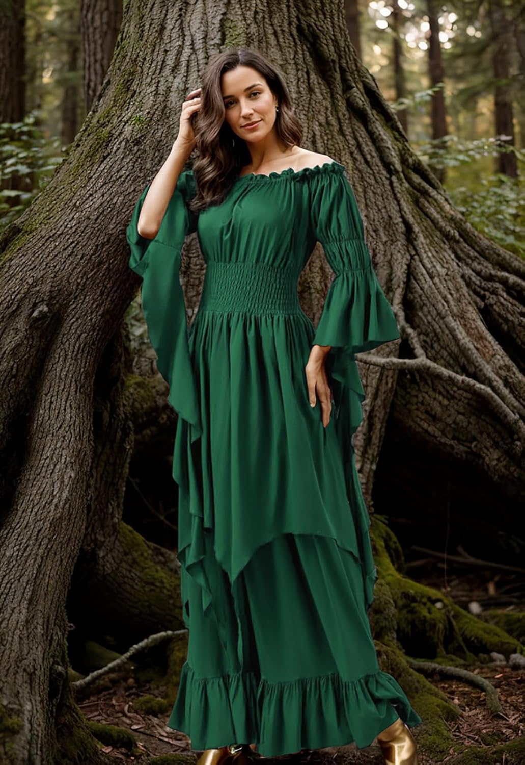 GOLDSTITCH Women's Victorian Dress Renaissance Medieval Costume Gothic Witch Dress for Women - Image 3