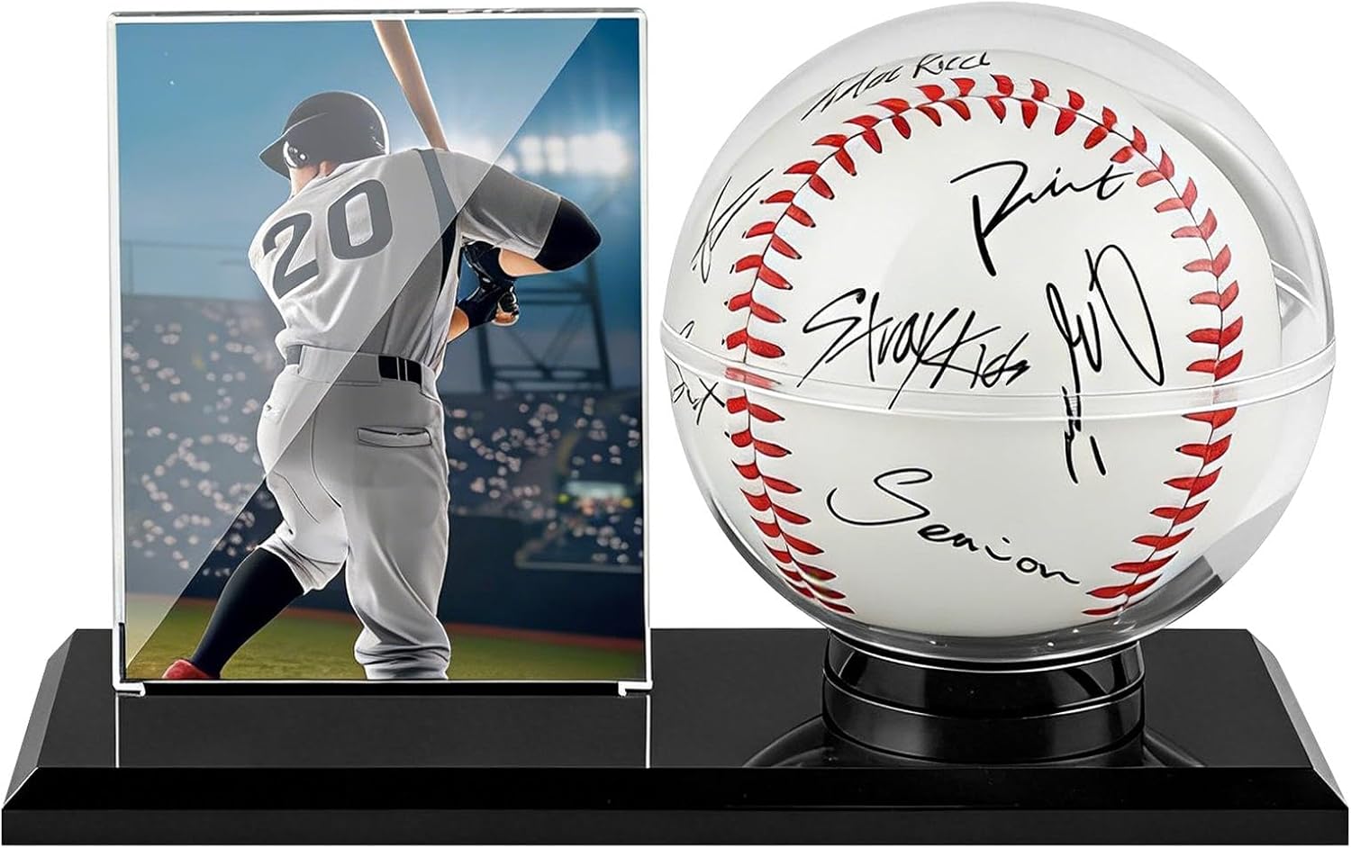 Acrylic Baseball Display Case for Ball and Cards, Transparent Baseball Card Display Case for Official Size Base-Ball, 6.7x3.1x4.3inch(Color:Clear)