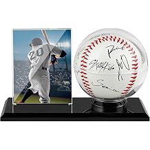 Acrylic Baseball Display Case, Dustproof Clear Base Ball Holder for Ball and Cards, Centerpieces Protector Gift for Memorabilia Showcase, Baseball Stand & Photo Card Frame for Official Size Base balls
