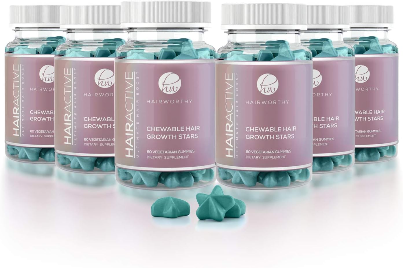 Chewable Fast Acting Hair Growth Vitamins. Natural Supplement for Longer Hair with Coconut Oil, Biotin and Folic Acid. (6 months supply)