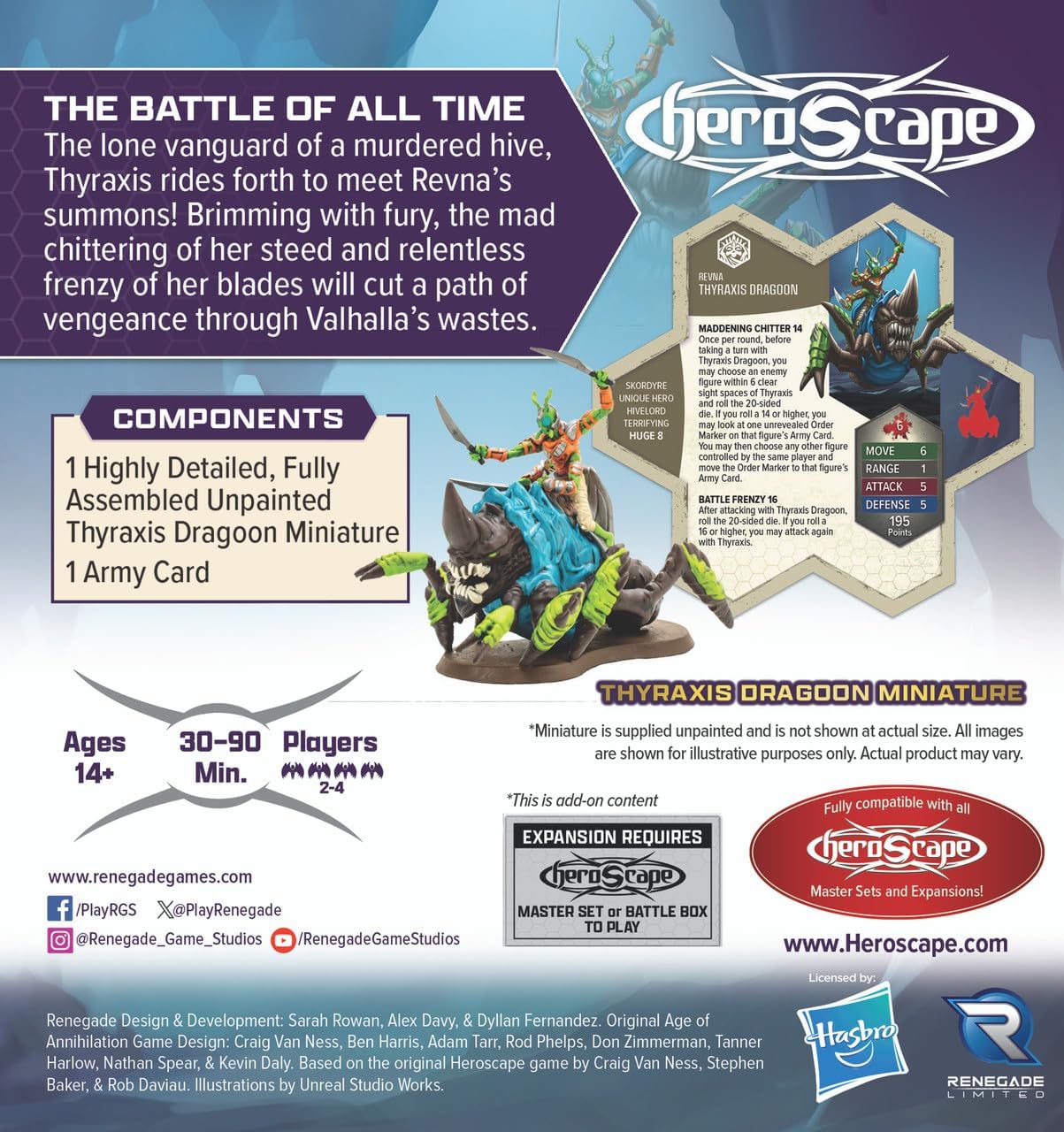 Renegade Heroscape: Heroscape: Thyraxis Dragoon | Contains 1 Miniature | Highly Detailed, Fully Assembled | Ages 14+
