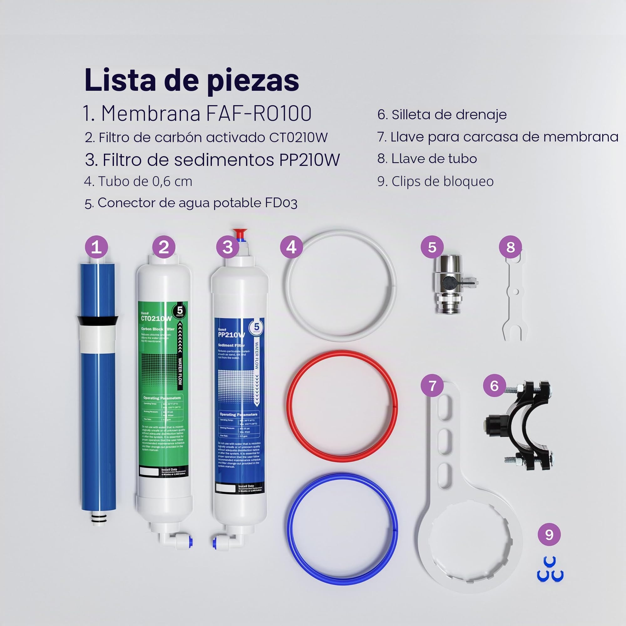 Frizzlife BFRO100 - Sistema de ósmosis inversa para acuario, 3 etapas, sistema de filtración de agua potable RO con manómetro, compacto, 100 GPD