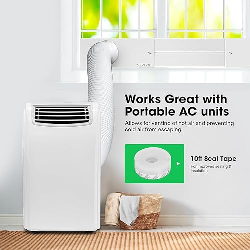 Miniatura 3 de VIVOSUN Kit de conductos de ventana, kit de sellado de ventana de CA portátil, compatible con conductos de 4 pulgadas6 pulgadas y manguera de 5.9