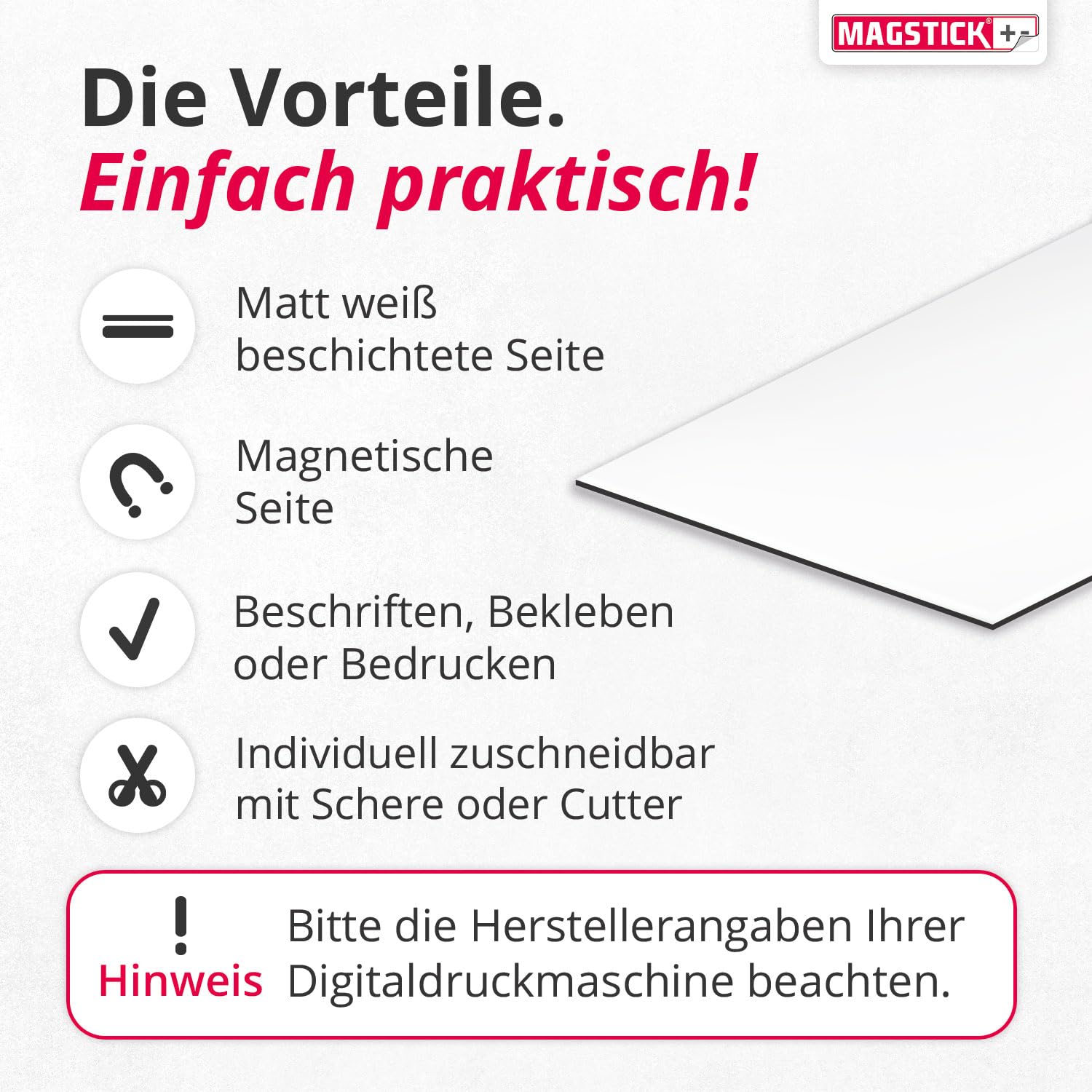 Magnet-Folie selbstklebend | DIN A4 I Magnetklebefolie I flexibel zuschneidbar magnetisch beklebbar I zum Basteln ordnen I Stanzen Aufbewahrung Magnetbogen Fotomagnet I mag113 (Packung mit 2)