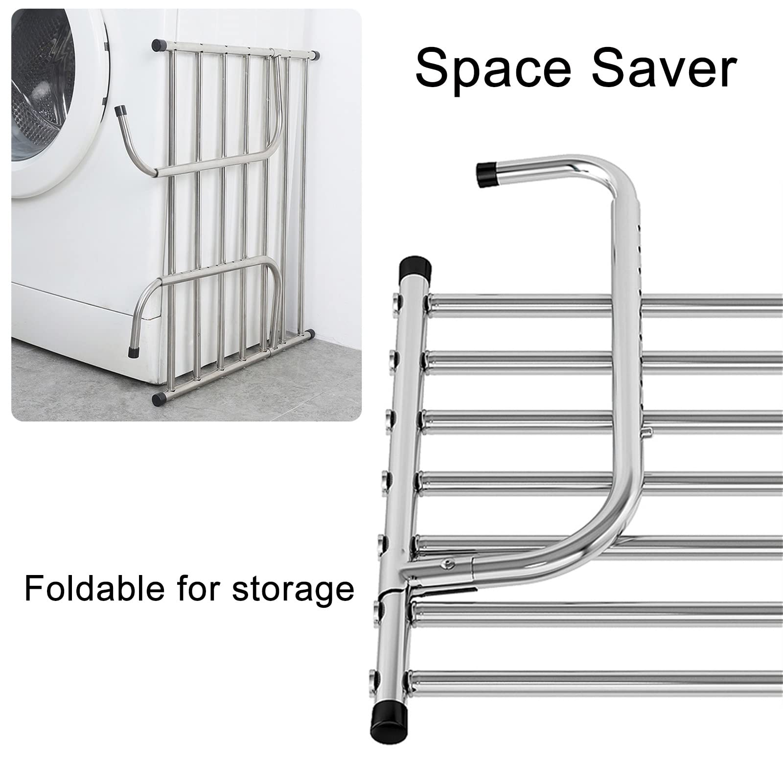 Tendedero Extensible Tendedero De Pared Plegable E 76-136cm 86-158cm Secadora Colgante Tendederos De Acero Inoxidable para Interior Y Exterior Ahorro De Espacio Tendedero De Balcón