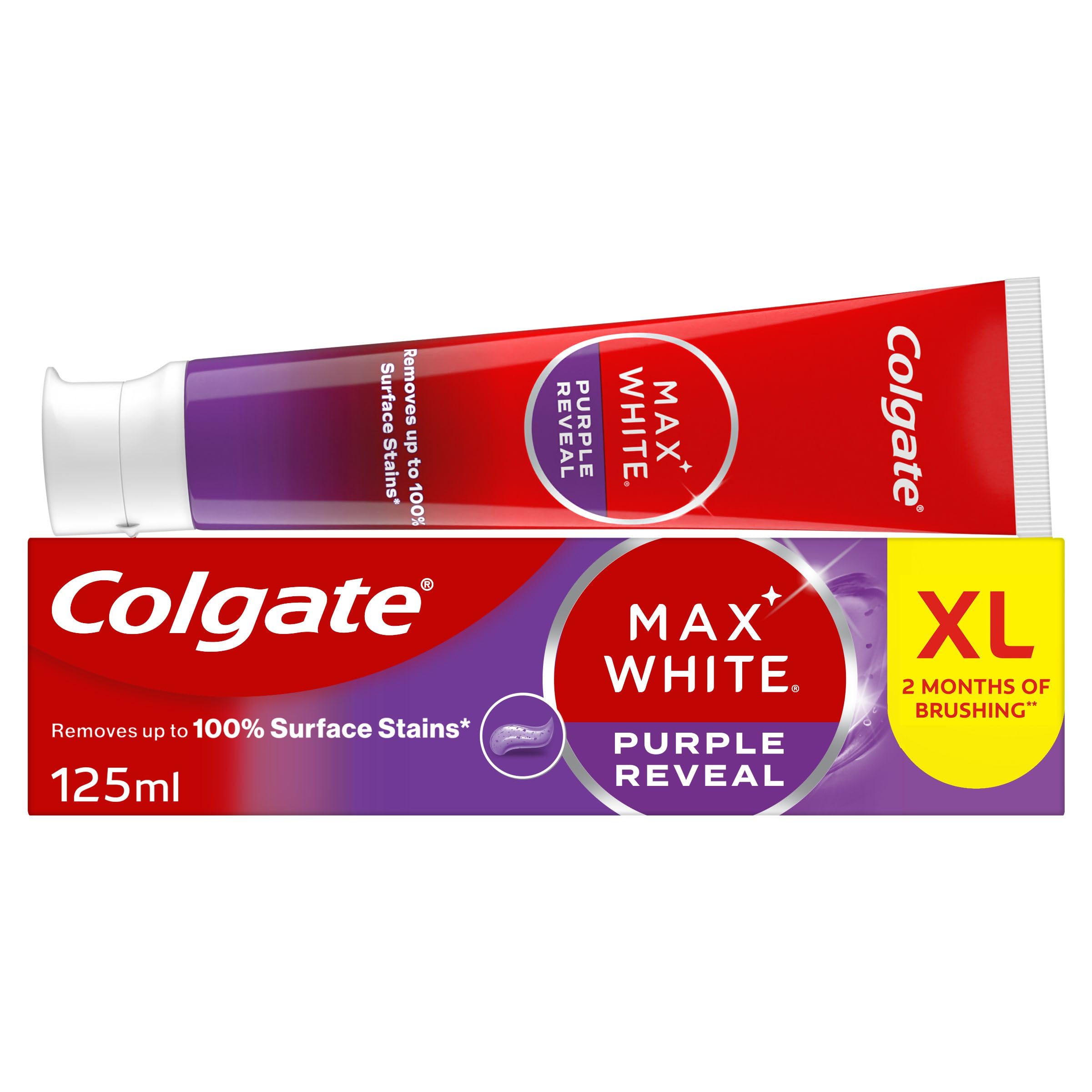 Colgate Max White Purple Reveal Teeth Whitening Toothpaste, 125ml