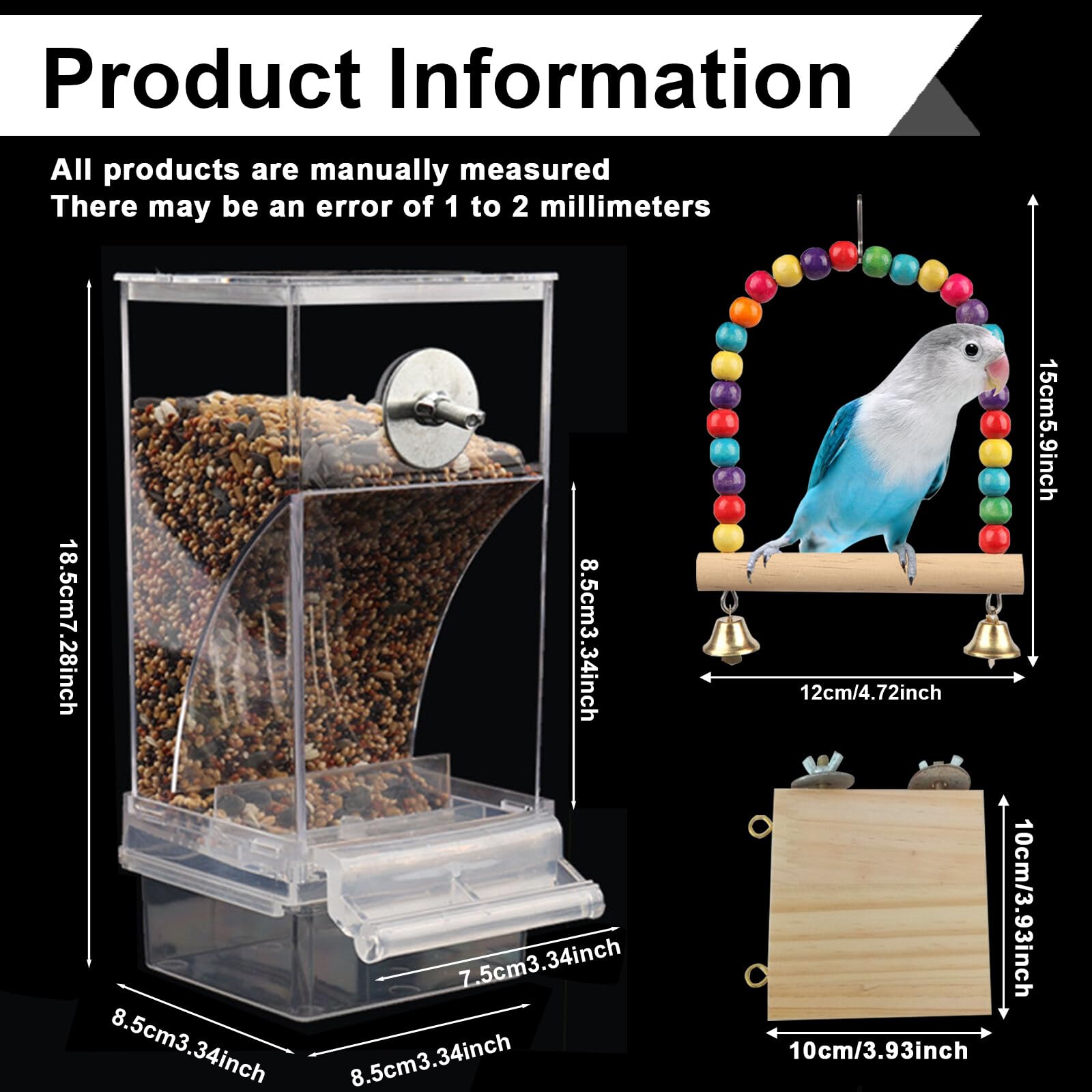 Mangiatoia Automatica Per Uccelli Trasparente - Capacità Elevata Per Pappagalli E Canarini - Foto 5