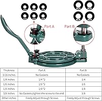 Vista 6 de Prensa de tortilla ajustable de 8 pulgadas en espesor - Verde - Prensa para roti, masa, dosa, tawa, tamal, pizza, empanada, hamburguesa