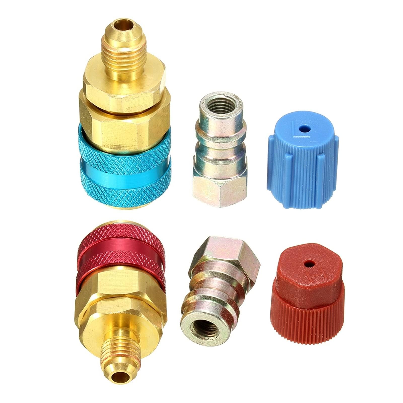 Adaptador de extensión lateral alta R134A, acoplador rápido alto y bajo, adaptador de acoplamiento rápido para aire acondicionado de coche, ajuste rápido para Ford, compatible con B-MW (Alto)
