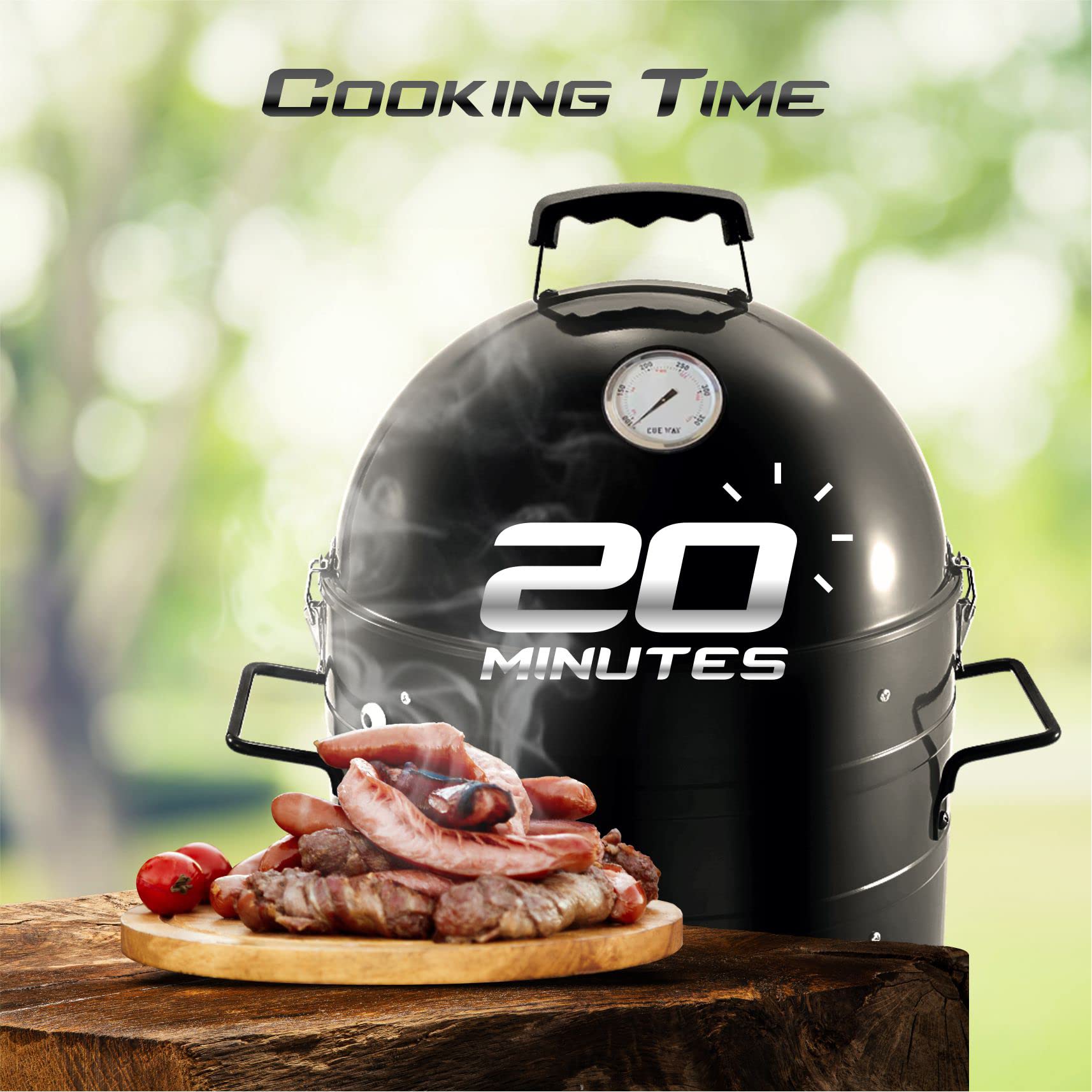 CUE WAY K1 Vertical Smoker Grill Combo BBQ Smoker MultiFuel