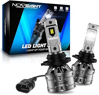 NOVSIGHT H10 Fog Light Bulbs - 6500K White 60W 13000LM Bright 9145 9140 9045 9040 Fog Lights, Plug and Play Fast Cooling Fog Light Bulbs Replacement, IP68 Waterproof, Pack of 2