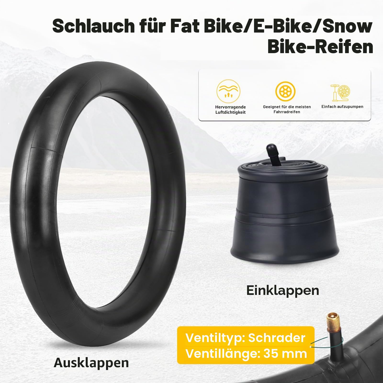WEEROCK Fatbike Reifen 16/20/26 x 4.0 Zoll, E-Bike Faltbar, Allterrain