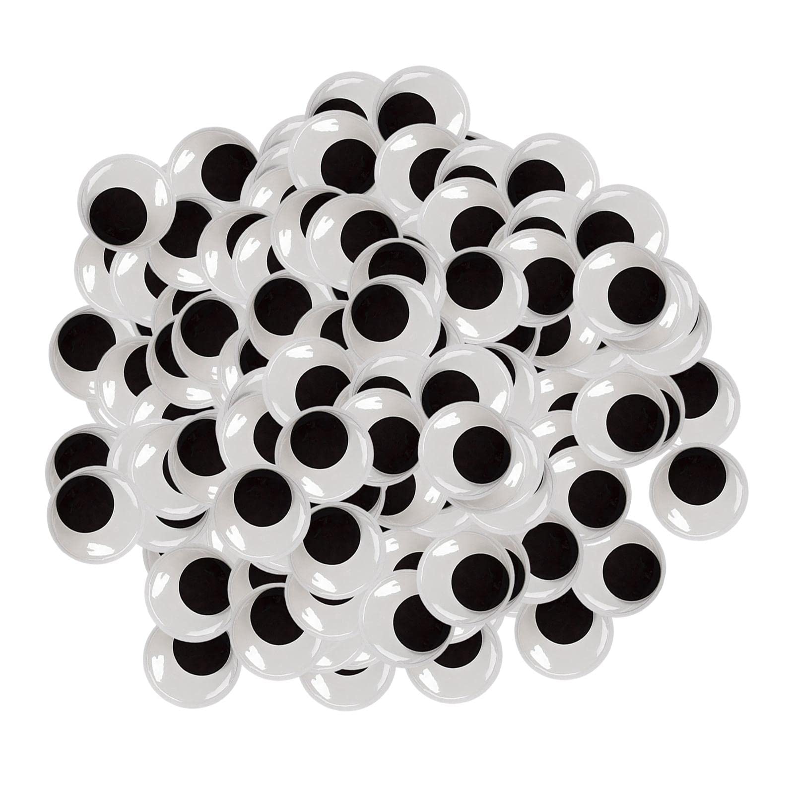 Gralara Wiggle Eyes Set Bewegliche Plastikaugen Selbstklebende Bastelaugen Großer Puppenaugen Simulation Tieraugen für DIY Scrapbooking für Dekoration, 1000 Stück 20 mm