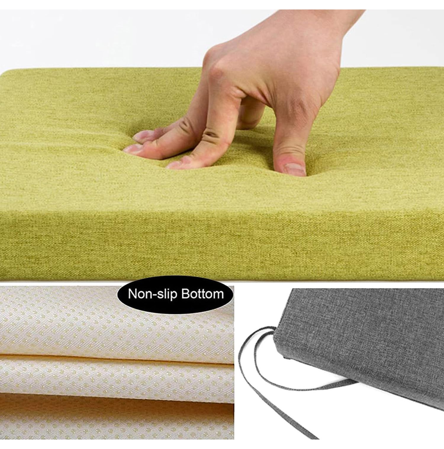 Panca oversize per esterni, 100/120 x 50 cm, antiscivolo, per giardino, sala da pranzo, casa, patio, altalena, cuscino spesso, per 2/3 posti (nero, 150 x 30 x 3 cm)