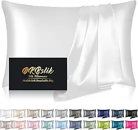 Fronha de seda para cabelo e pele, fronhas de seda de amoreira, tamanho padrão, anti-acne, refrescante, ambos os lados, capas de almofada de cetim de seda natural com zíper oculto, presentes para