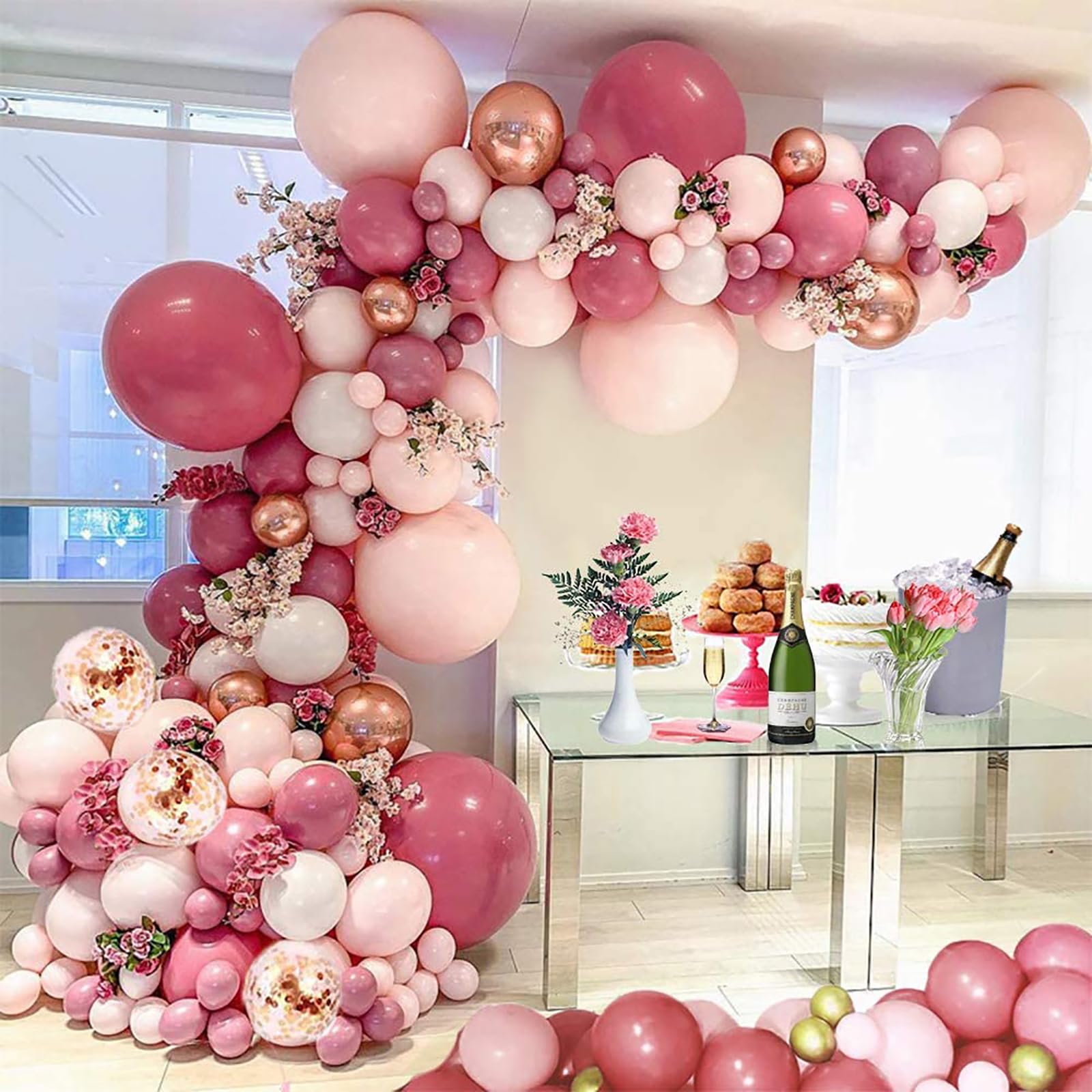 Palloncini Rosa Antico,84 pezzi 18 12 10 5 pollice Palloncini Compleanno,Palloncini Battesimo Bambino,Lattice Palloncini Laurea,Palloncini per Compleanni, Matrimoni,Anniversari,Geste di Baby Shower
